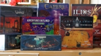 Board games, Cartography, Ilios - Battle for Troy, Capere, Arkham Horror - Return to Night of the Zealot, Elements Realities, DnD Adventures Outlined